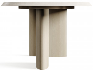 Bonaldo Padiglioni 2024 Travertino Dining Table Model 3D