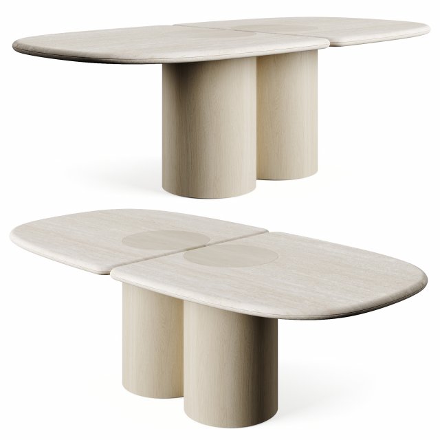 Carpanese Home LADYBUG TRAVERTINO Dining Table 3D Model .c4d .max .obj .3ds .fbx .stl .blend 