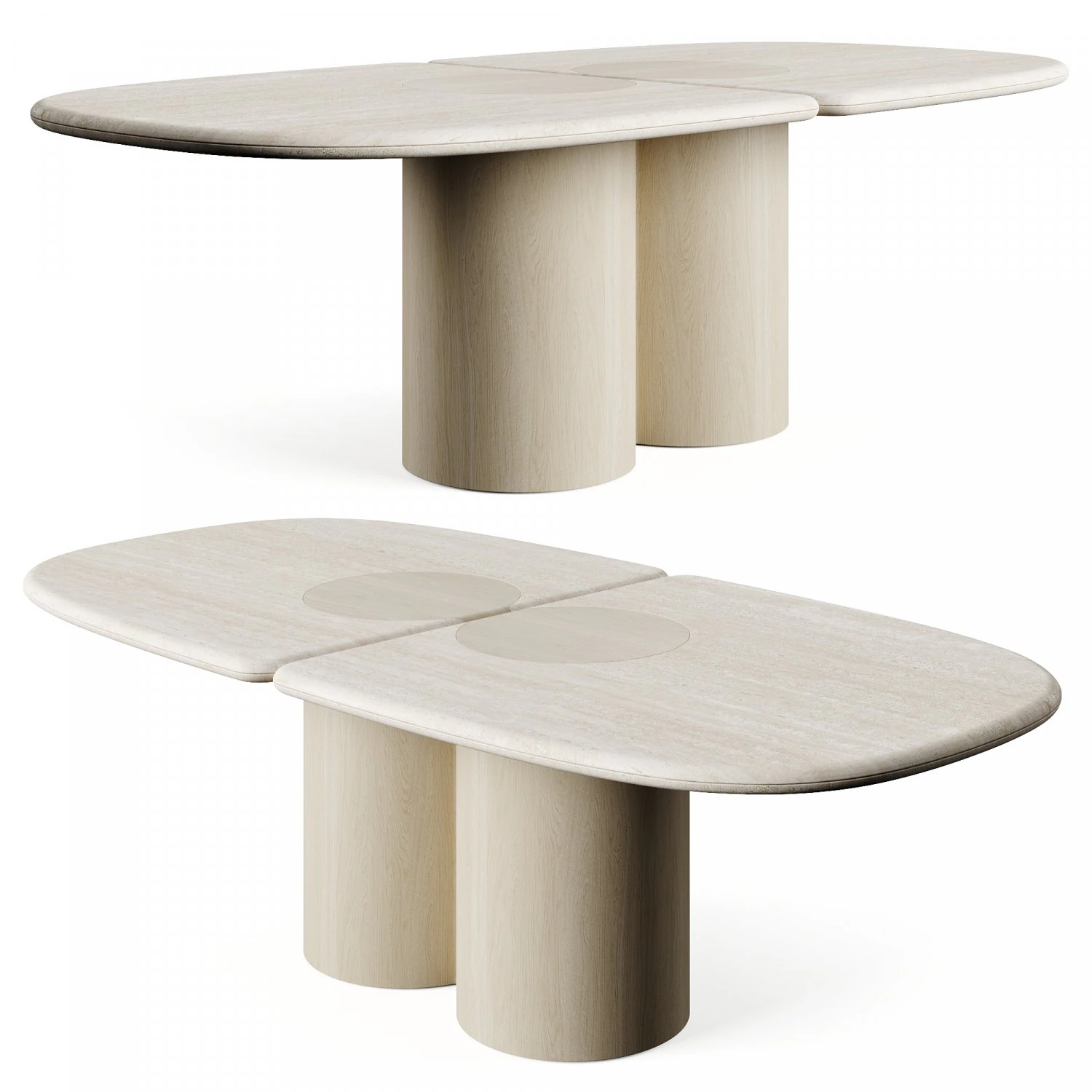 Carpanese Home LADYBUG TRAVERTINO Dining Table 3D Model .c4d .max .obj .3ds .fbx .stl .blend 