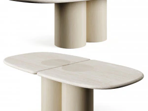 Carpanese Home Tavolo da pranzo LADYBUG TRAVERTINO Modello 3D