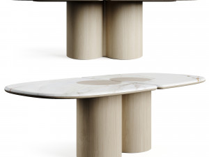 Carpanese Home LADYBUG TRAVERTINO Dining Table 3D Model