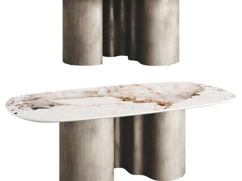 Cattelan Italia PAPEL CORCOVADO Tavolo da pranzo basso Modello 3D