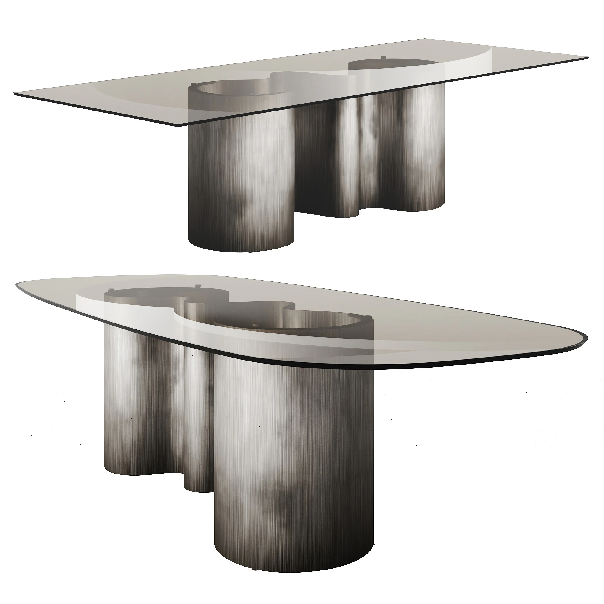Cattelan PAPEL GLASS Dining Table 3D Model .c4d .max .obj .3ds .fbx .stl .blend 