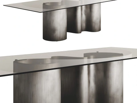 Cattelan PAPEL GLASS Dining Table 3D Model