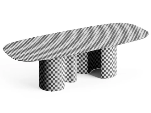 Cattelan PAPEL GLASS Dining Table 3D Model