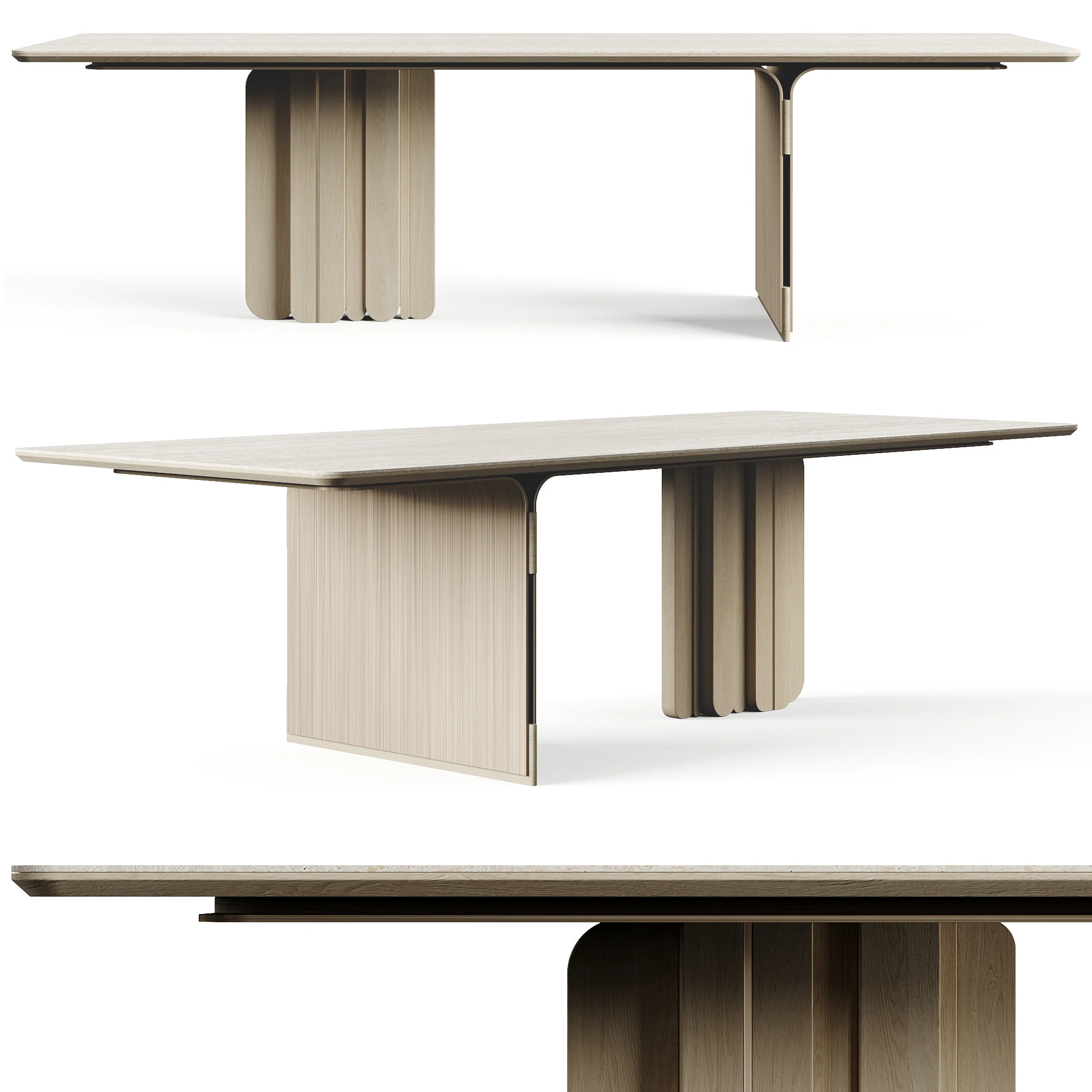 LuxLucia Casa OASIS RECT W280DT1 W280DT3 Dining Table 3D Model .c4d .max .obj .3ds .fbx .stl .blend 