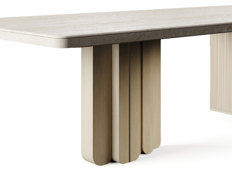 LuxLucia Casa OASIS RECT W280DT1 W280DT3 Dining Table 3D-Modell