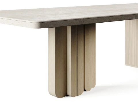 LuxLucia Casa OASIS RECT W280DT1 W280DT3 Dining Table 3D Model