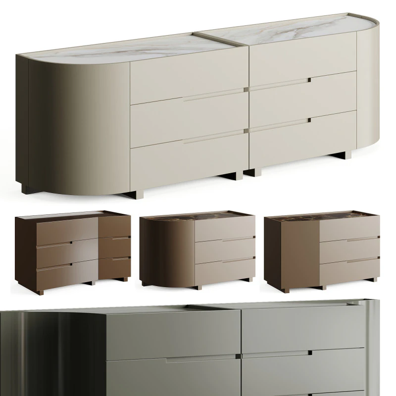 Meridiani WALLIS 餐边柜 3D 模型 .c4d .max .obj .3ds .fbx .stl .blend 