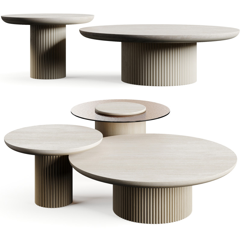 Ana Roque ARTIC TRAVERTINO Coffee Table 3D Модель .c4d .max .obj .3ds .fbx .stl .blend