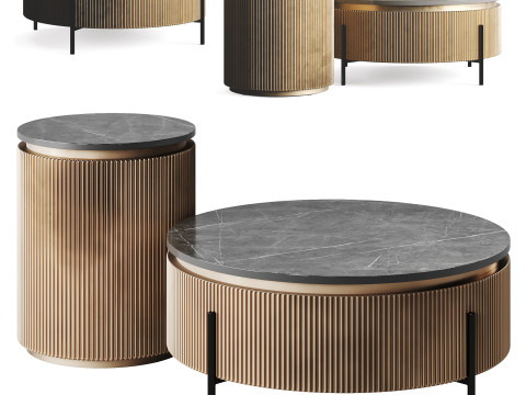 Oroa IRONVILLE Luxury Metal Coffee Table 3D 模型