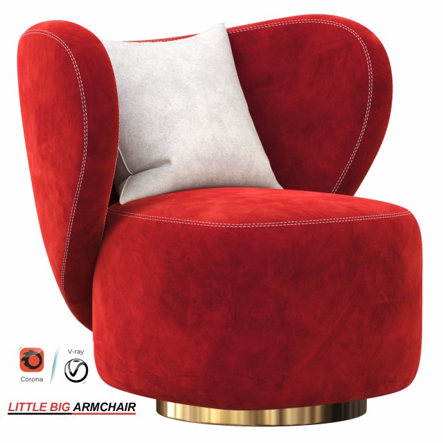 Little big armchair Model 3D .c4d .max .obj .3ds .fbx .stl .blend 