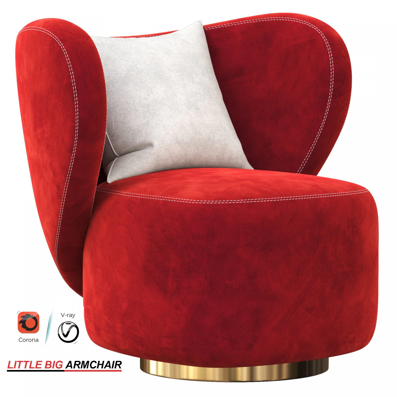 Little big armchair 3D Model .c4d .max .obj .3ds .fbx .stl .blend