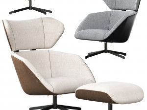 Camila Armchair And Pouf Modèle 3D