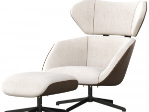 Camila Armchair And Pouf Modèle 3D