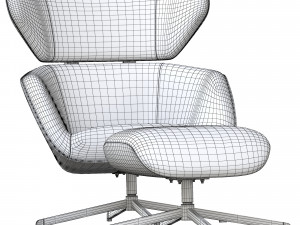 Camila Armchair And Pouf Modèle 3D