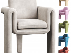 Floria Velvet Chair Modello 3D