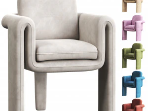 Floria Velvet Chair 3D Model