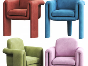 Floria Velvet Chair Modèle 3D