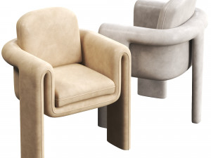 Floria Velvet Chair Modèle 3D