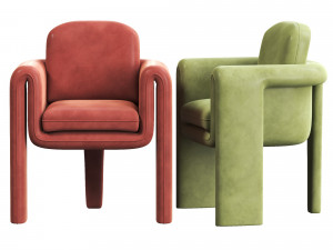 Floria Velvet Chair Modèle 3D