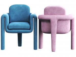 Floria Velvet Chair Modèle 3D