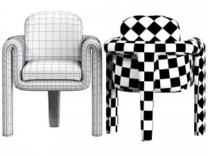 Floria Velvet Chair Modèle 3D