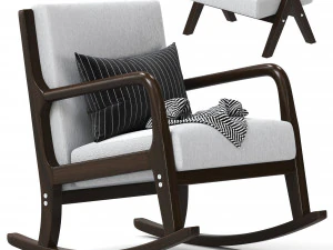 Rocking Chair Wooden High Resilience 3D Model