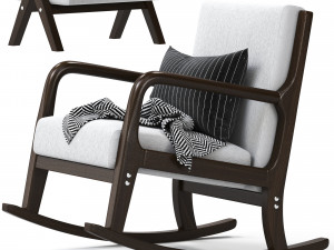Rocking Chair Wooden High Resilience 3D मॉडल
