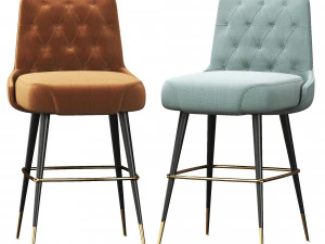 Wewnętrzny pikowany stołek barowy Model 3D