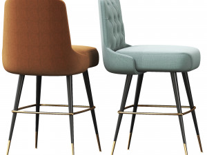 Inner Tufted Bar Stool 3D Model