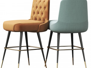 Inner Tufted Bar Stool 3D Model