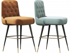 Inner Tufted Bar Stool 3D Model
