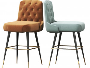 Inner Tufted Bar Stool 3D Model