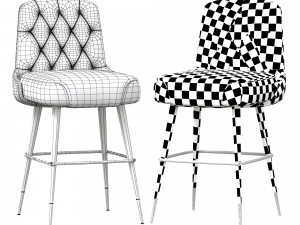 Inner Tufted Bar Stool 3D Model