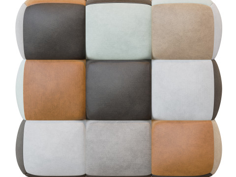 Pouf Trendy brown patchwork 3D Model