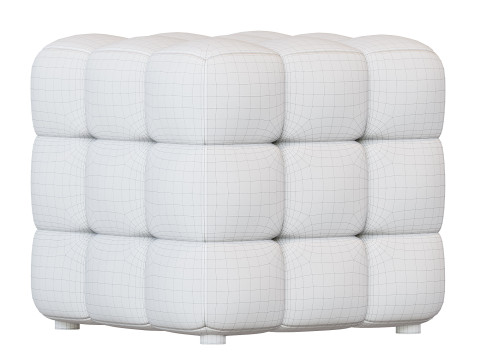 Pouf Trendy brown patchwork 3D Model