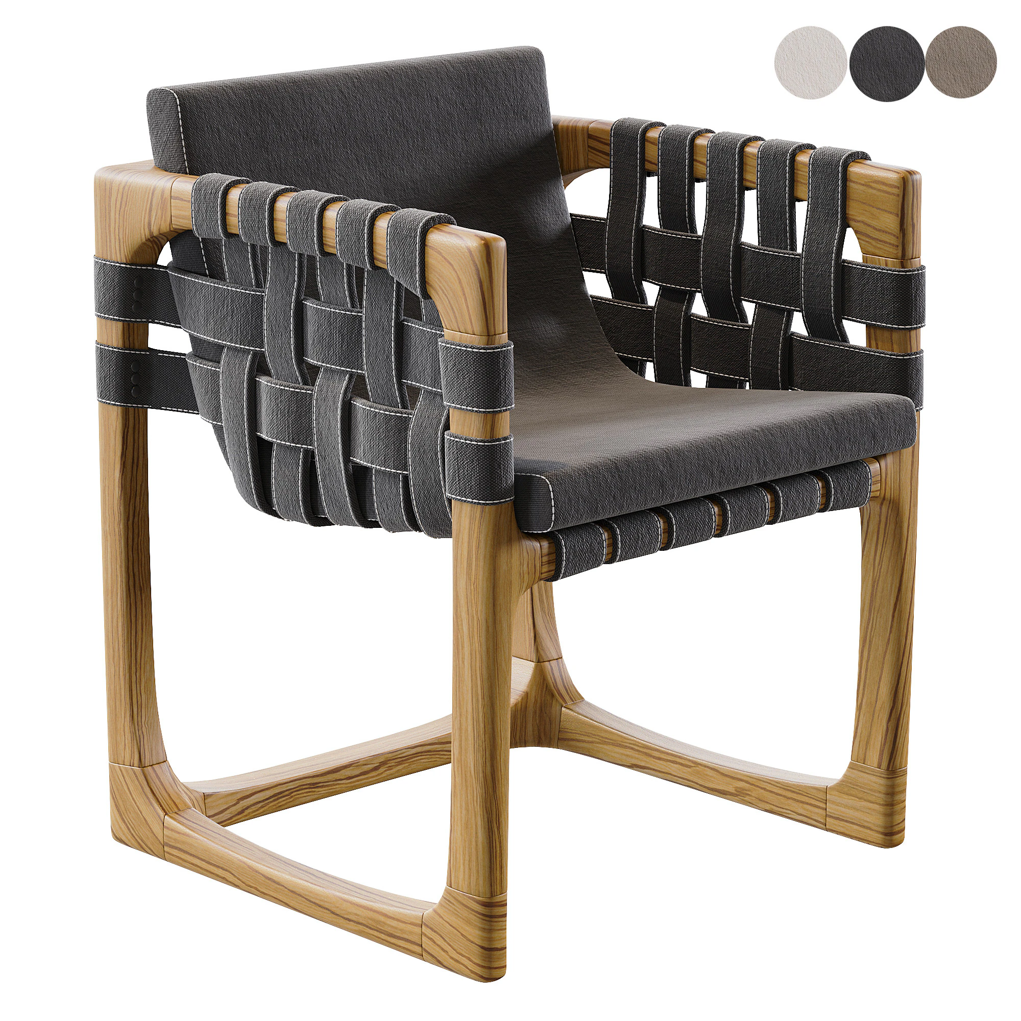 Bungalow Dining Chair 3D Model .c4d .max .obj .3ds .fbx .stl .blend