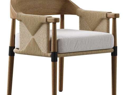 Arteriors Estes Outdoor Dining Chair 3D Model