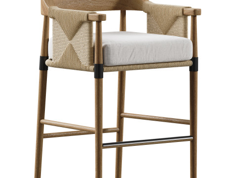 Arteriors Estes Outdoor Bar Stool 3D Model
