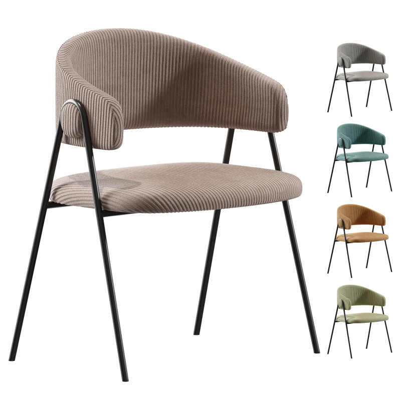 Chair Kolins Velvet Grey Modelo 3D .c4d .max .obj .3ds .fbx .stl .blend 