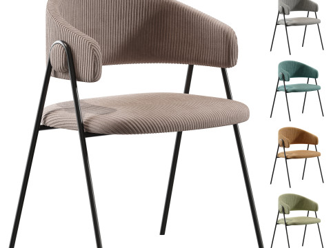 Chair Kolins Velvet Grey 3D Model