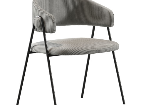 Chair Kolins Velvet Grey Modelo 3D