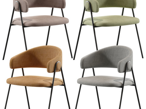 Chair Kolins Velvet Grey Modelo 3D
