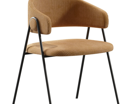 Chair Kolins Velvet Grey Modelo 3D