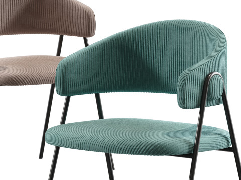 Chair Kolins Velvet Grey Modelo 3D