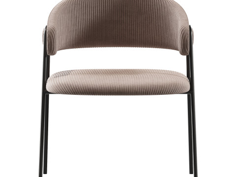 Chair Kolins Velvet Grey Modelo 3D