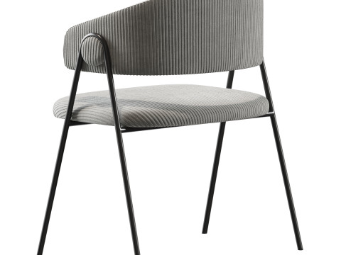 Chair Kolins Velvet Grey Modelo 3D