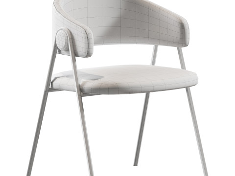 Chair Kolins Velvet Grey Modelo 3D