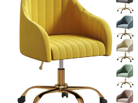 Modern Upholstered Adjustable Swivel Office Chair by HULALA HOME 3D Model